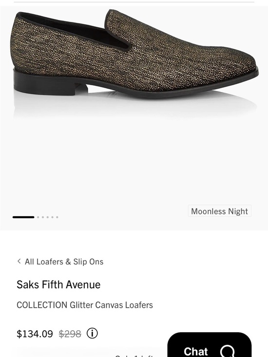 Saks Fifth Avenue COLLECTION Glitter Canvas Loafers Moonless Night NEW main image 10